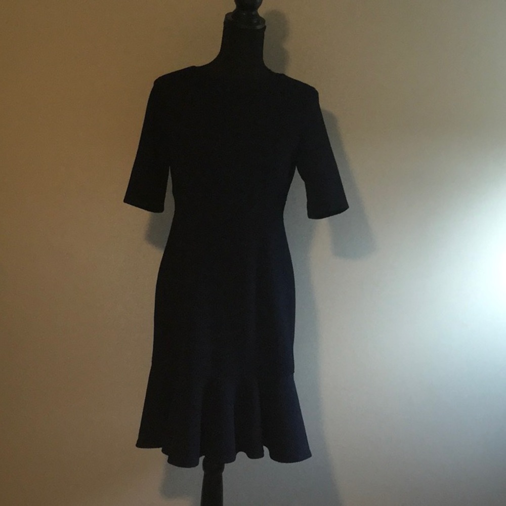 Chaps Navy Peplum Dress. Size 8